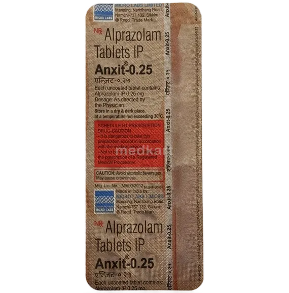 anxit 0.25mg tablet 15's